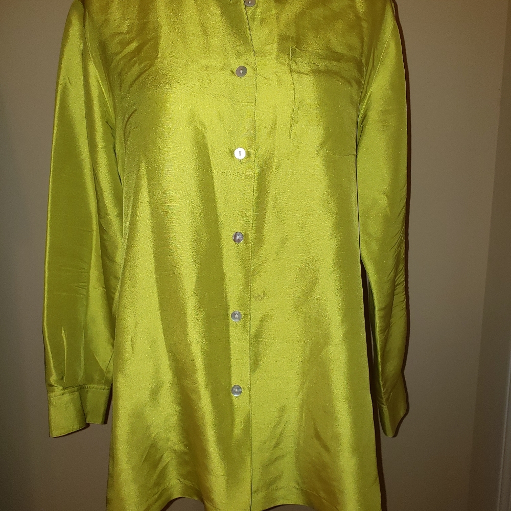 Chartreuse Silk Blouse